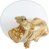 Masuta laterala Hippo, polirasina, sticla securizata, auriu/transparent, D.48 cm, 86710