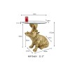 Masuta laterala Hippo, polirasina, sticla securizata, auriu/transparent, D.48 cm, 86710