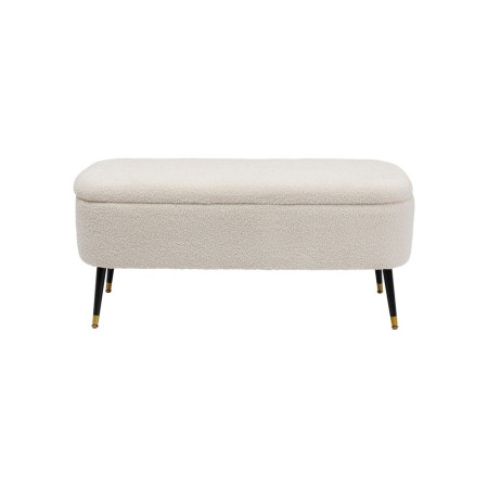 Bancheta cu depozitare Rico, metal, poliester, alb, L.109 cm, 86925