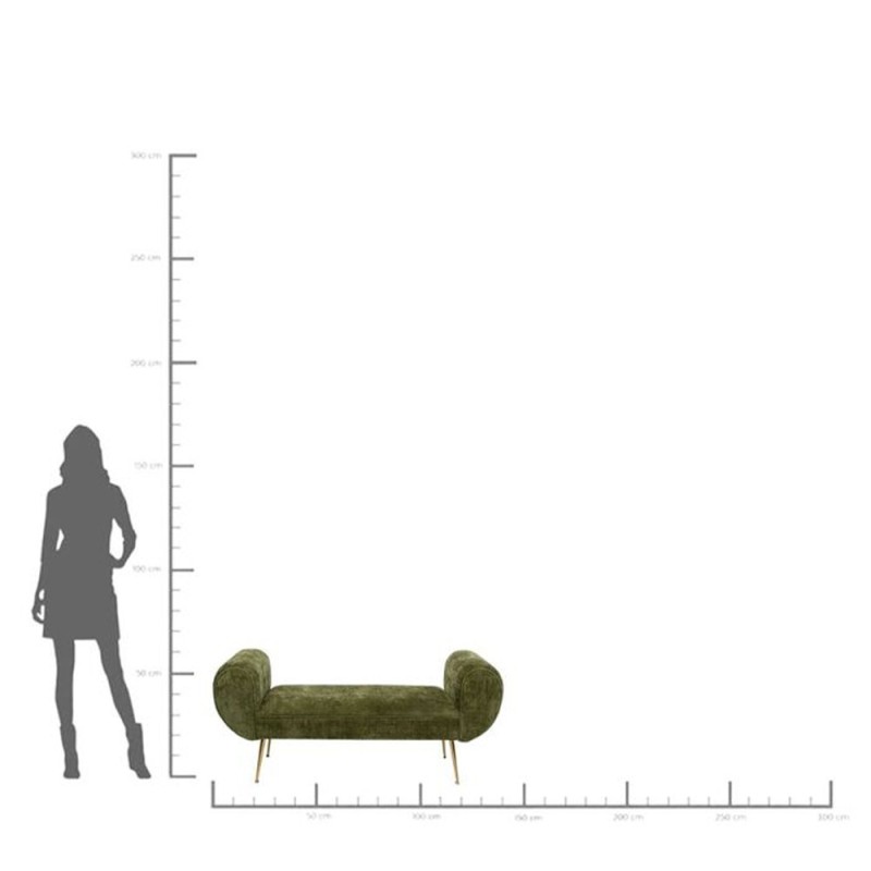 Bancheta Trono, metal, poliester, verde, L.140 cm, 87105