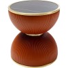 Masuta laterala Vegas, metal, MDF, ceramica, potocaliu/negru, D.47 cm, 87131