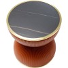 Masuta laterala Vegas, metal, MDF, ceramica, potocaliu/negru, D.47 cm, 87131