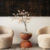 Masuta laterala Vegas, metal, MDF, ceramica, potocaliu/negru, D.47 cm, 87131
