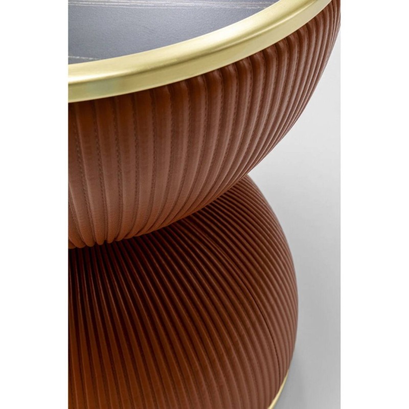 Masuta laterala Vegas, metal, MDF, ceramica, potocaliu/negru, D.47 cm, 87131