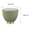 Masuta laterala Vegas, metal, MDF, ceramica, verde/alb, D.47 cm, 87132