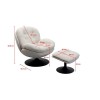 Fotoliu rotativ cu taburet Standford, metal, poliester, gri/bej, H.84 cm, 87724