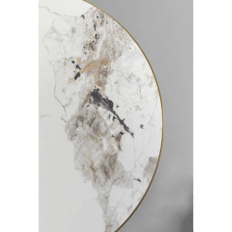 Masuta laterala Cono, metal, ceramica, maro/auriu, D.50 cm, 87808