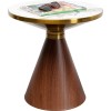 Masuta laterala Cono, metal, ceramica, maro/auriu, D.50 cm, 87808