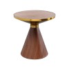 Masuta de cafea Cono, metal, MDF, maro/auriu, D.50 cm, 87811
