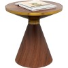 Masuta de cafea Cono, metal, MDF, maro/auriu, D.50 cm, 87811