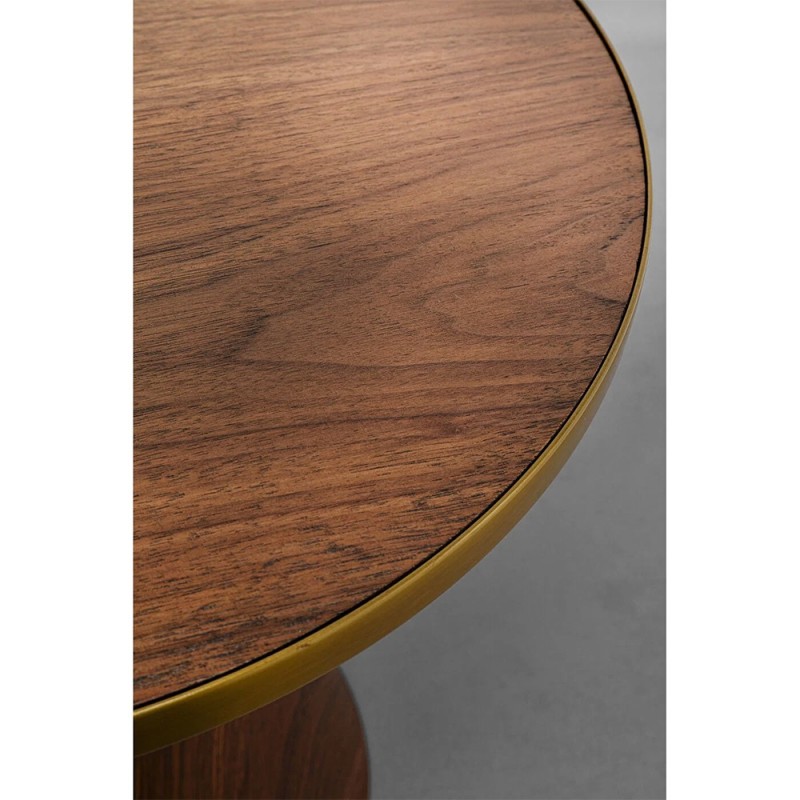 Masuta de cafea Cono, metal, MDF, maro/auriu, D.50 cm, 87811