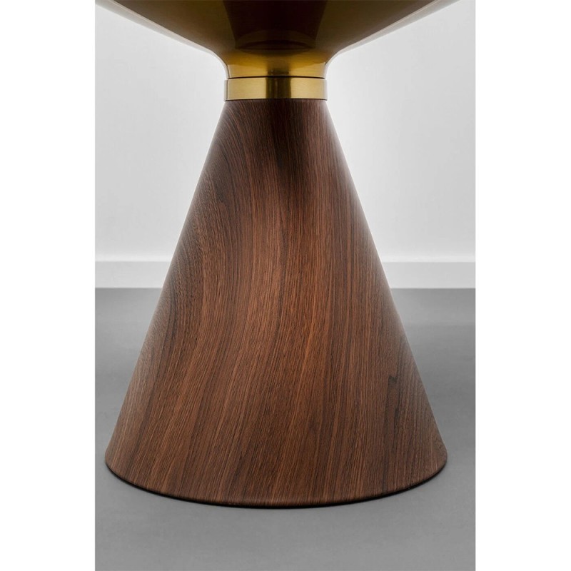 Masuta de cafea Cono, metal, MDF, maro/auriu, D.50 cm, 87811