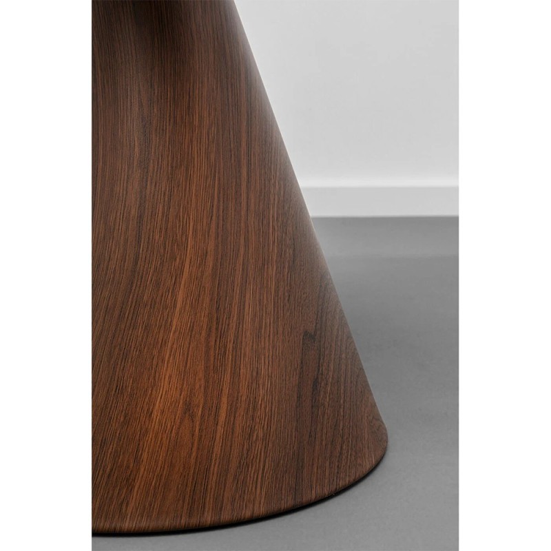 Masuta de cafea Cono, metal, MDF, maro/auriu, D.50 cm, 87811