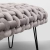 Bancheta Weave, metal, poliester, gri, L.128 cm, 87995