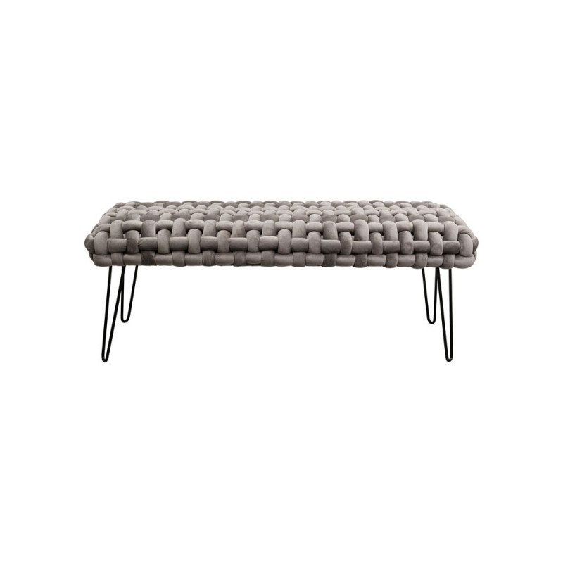 Bancheta Weave, metal, poliester, gri, L.128 cm, 87995