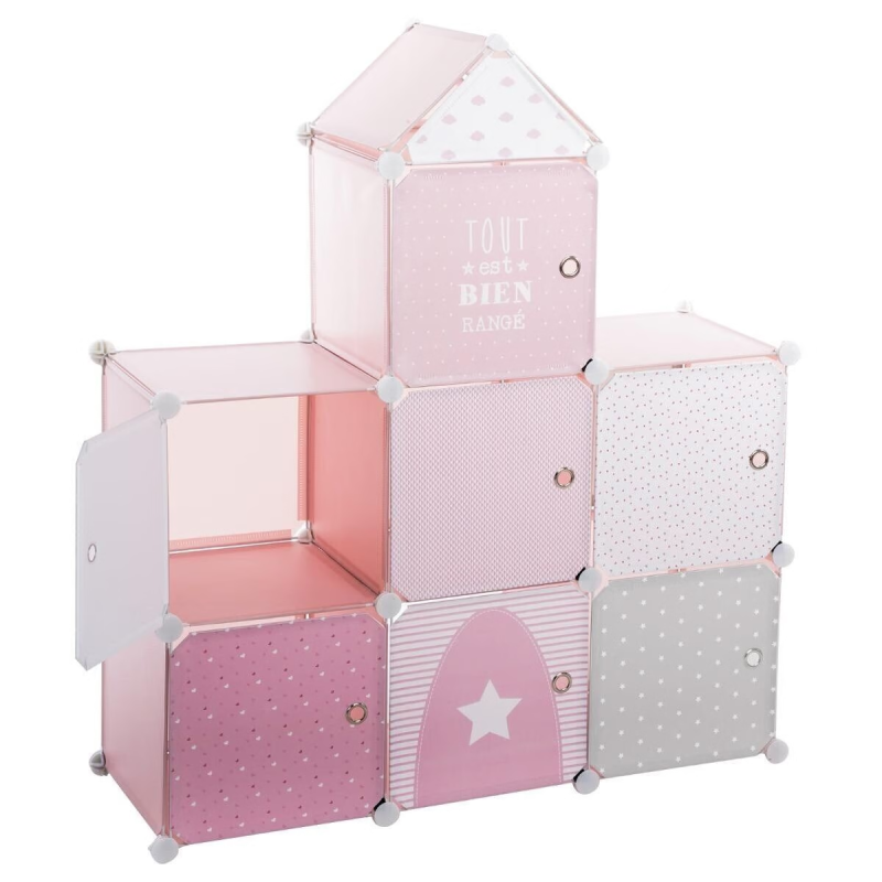 Cutie de depozitare Castle, roz, 127162A