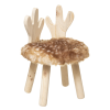 Taburet pentru copii Deer, blana artificială, bej, D.27 cm, 174276