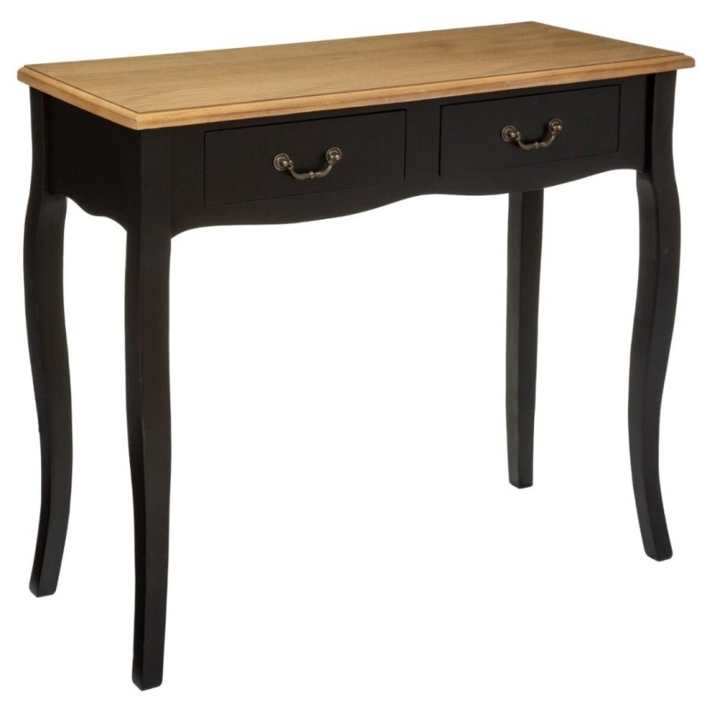 Consola Chrysa, lemn, MDF, neagra, 2 sertare, L. 87 cm, 114515B