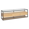 Comoda TV Aldea, metal, MDF, sticla, L.160 cm, 206033