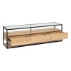 Comoda TV Aldea, metal, MDF, sticla, L.160 cm, 206033